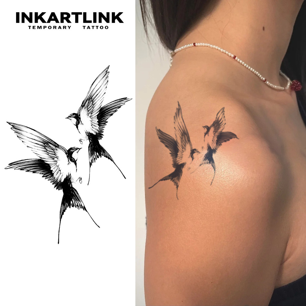 นกขุนแผน สติกเกอร์รอยสักชั่วคราว รอยสักมายากลกันน้ำติดทนนาน รอยสักปลอมยาวนานถึง 15 วัน รอยสักกึ่งถาวร