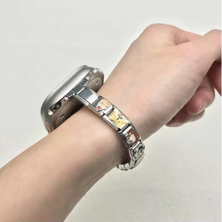 นาฬิกา Apple Mi ใหม่พร้อมขั้วต่อสร้อยข้อมือแบบโมดูลาร์อิตาลี DIY Splicing สร้อยข้อมืออุปกรณ์เสริม