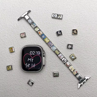 นาฬิกา Apple Mi ใหม่พร้อมขั้วต่อสร้อยข้อมือแบบโมดูลาร์อิตาลี DIY Splicing สร้อยข้อมืออุปกรณ์เสริม
