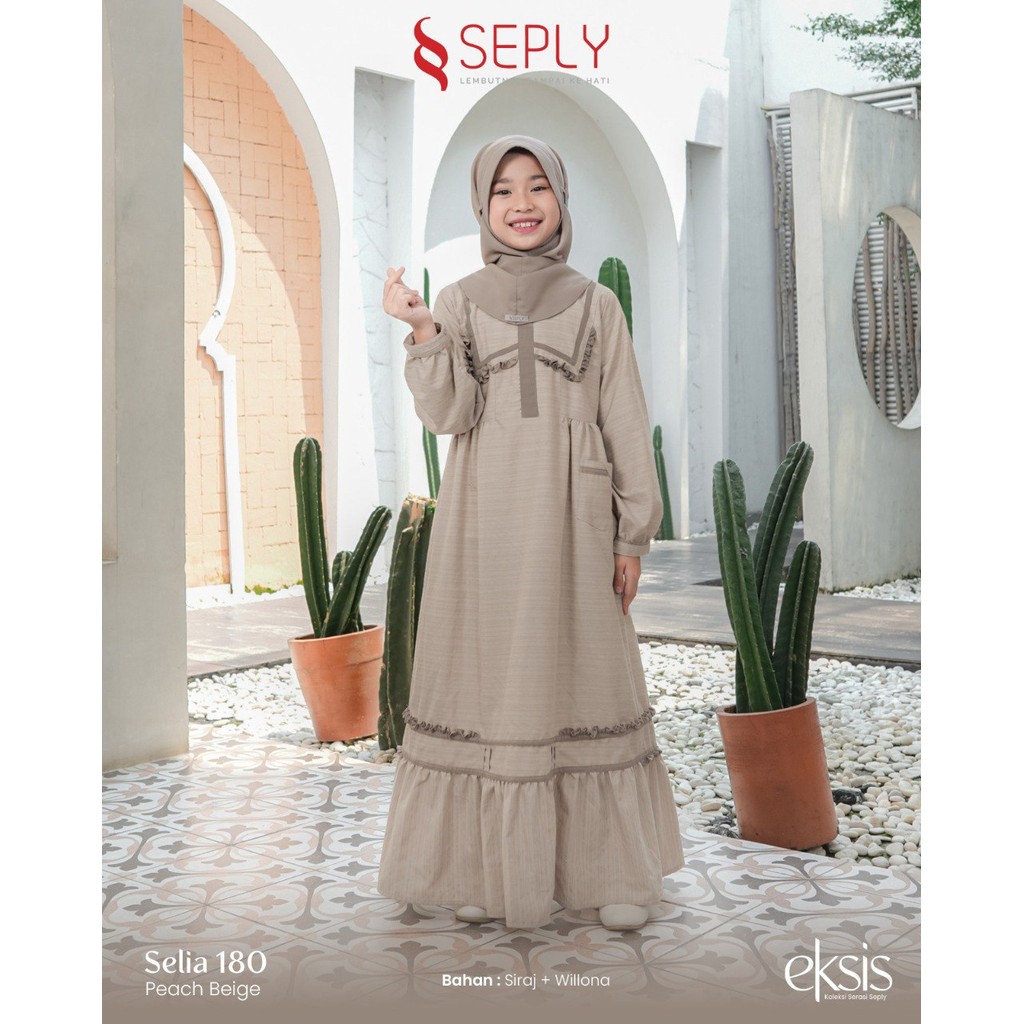 Gamis เด็กธรรมดาธรรมดาธรรมดา Selia 180 ชุดอิสลาม By Seply Ethica