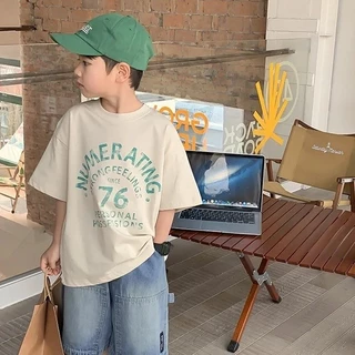 (จัดส่งตลอด 24 ชั่วโมง)CODเสื้อยืดแขนสั้นลําลอง ผ้าฝ้ายแท้ แฟชั่นฤดูร้อน สําหรับเด็กผู้ชาย