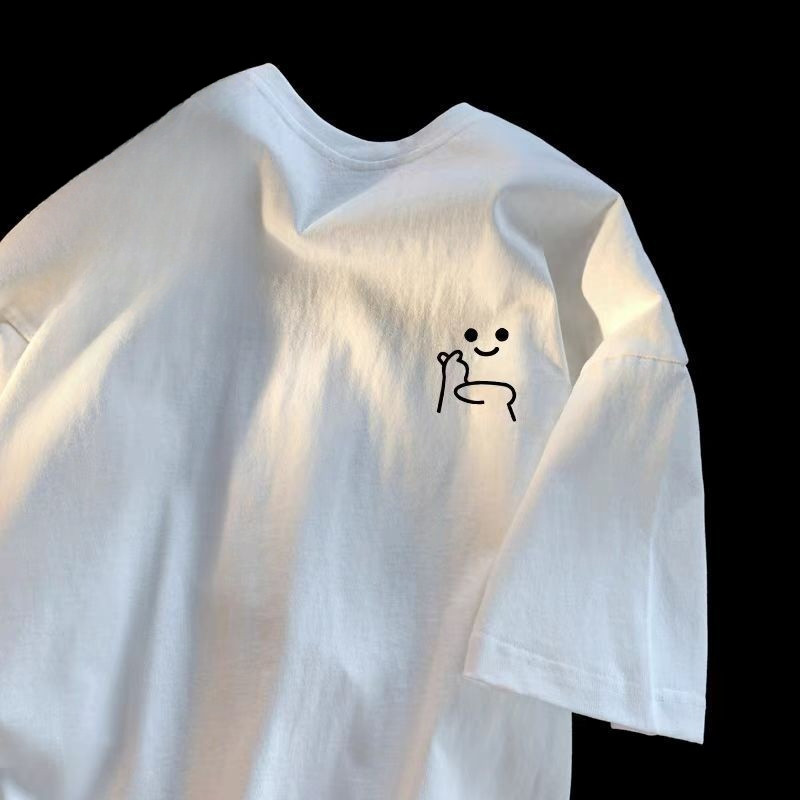 (ของพร้อมส่ง ส่งใน 24 ชั่วโมง)BOOM Shopee - เสื้อยืดแขนสั้น สีขาว t shirt เสื้อยืดคอกลม