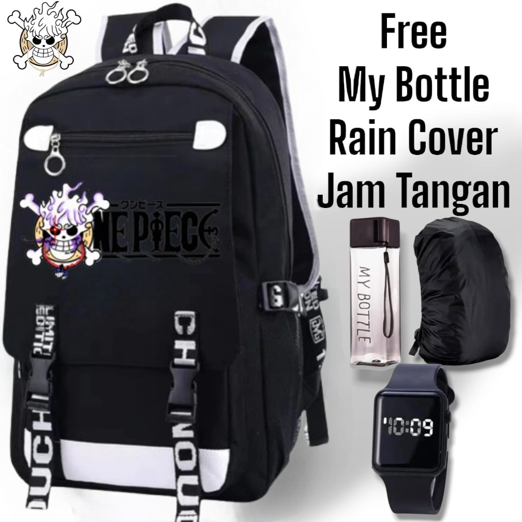 HIJAZ BAG - ใหม่ล่าสุด ONE PIECE GEAR 5 ANIME SCHOOL กระเป๋าเป้สะพายหลังสําหรับองค์ประกอบ SCHOOL BOYS และ GIRLS