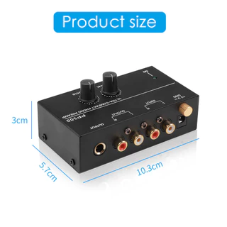 ปรีแอมป์ Phono Preamp ขนาดกะทัดรัดพิเศษพร้อมการควบคุมระดับเสียงระดับ 2xRCA อินพุต 2xRCA เอาต์พุต 1/4 "อินเทอร์เฟซเอาต์พุต TRS