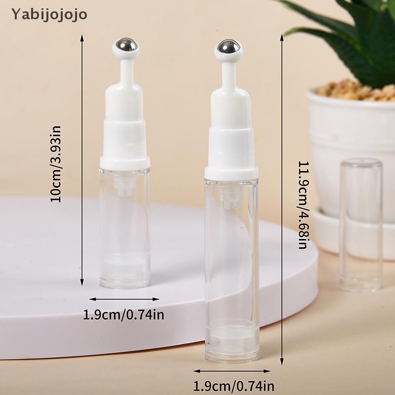 Yabijojojo 5/10ml Liquid Foundation ขวดรีฟิลเครื่องสําอาง Eye Cream Roller Ball ขวดสูญญากาศเดินทางแบบพกพาขวดเปล่าแก้วใหม่