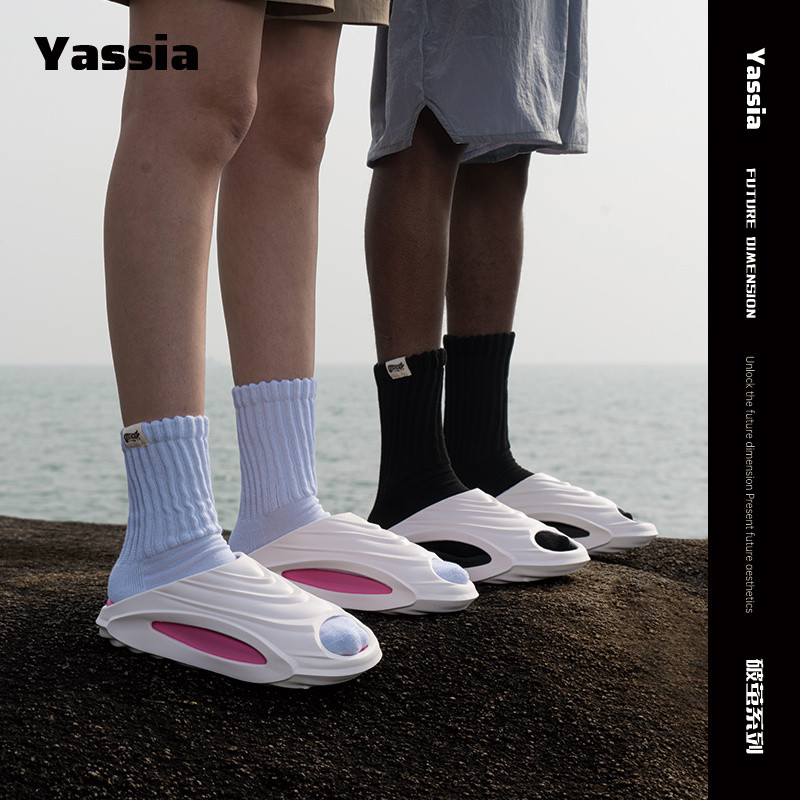 Ya Ya Yassia/Ya Beam รองเท้าแตะกีฬา Anti-Slip Shock-Absorbing ความสูง-Increasing บาสเกตบอลรองเท้าแตะ 2024 ฤดูใบไม้ผลิฤดูร้อนมะพร้าวรองเท้าแตะผู้ชายผู้หญิงคู่ Outing Leisure กลางแจ้ง Be