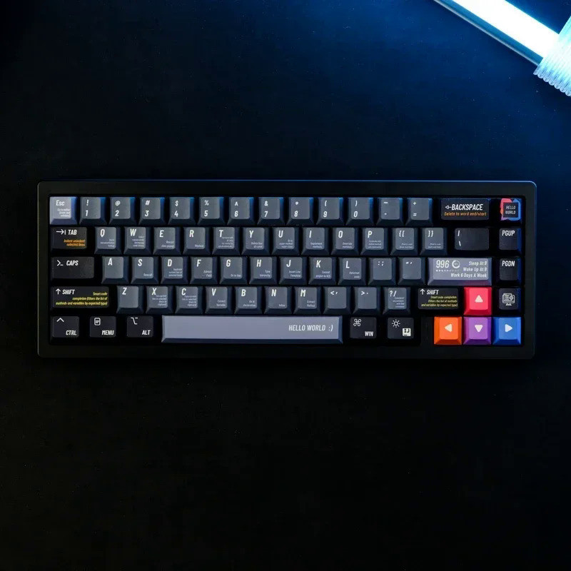 PBT Keycaps 129 Keys Programmer Keycap Cartoon Keycaps Dye Sublimation Cherry Profile Keycap For Mec