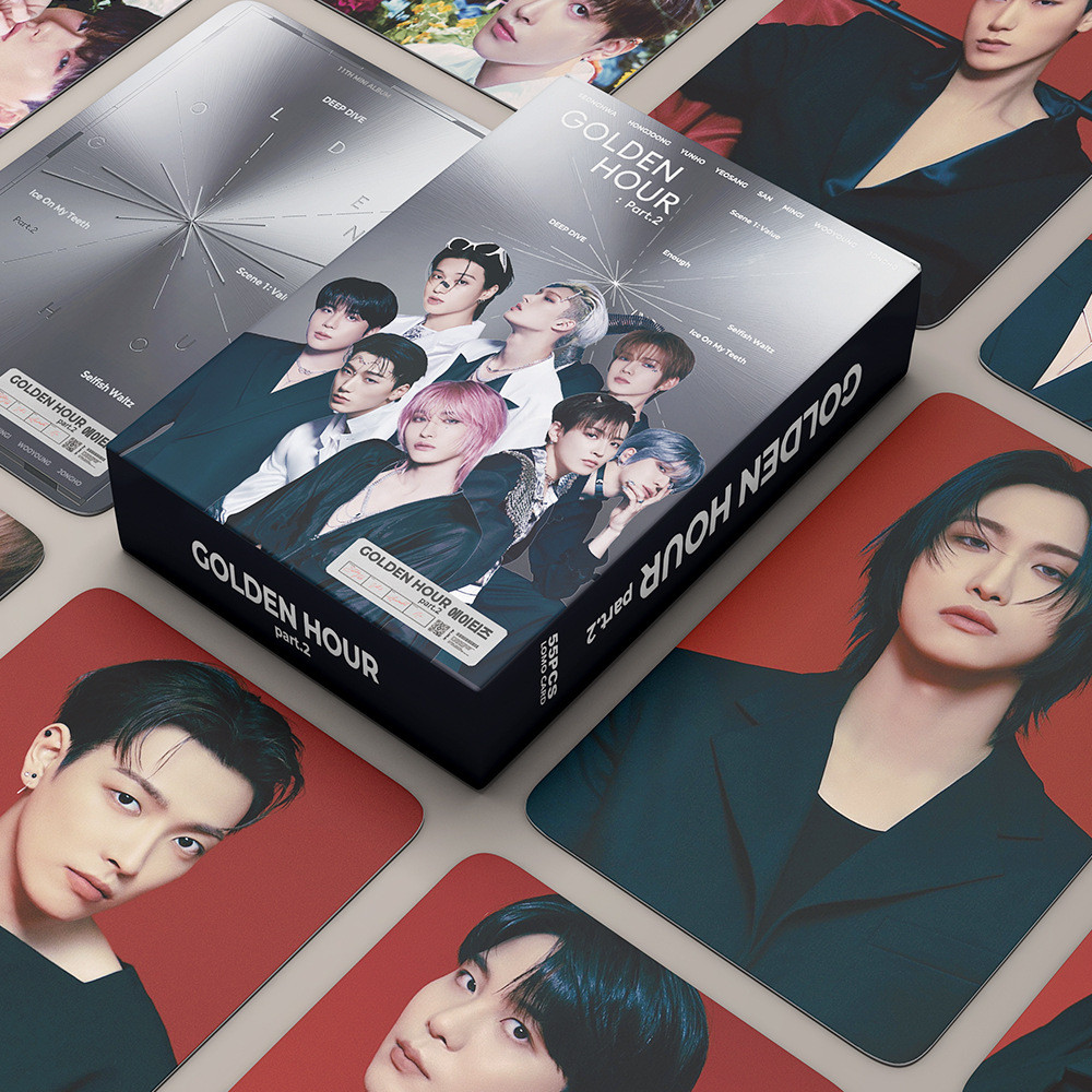 Kpop 55 ชิ้น/กล่อง ATEEZ Photocards GOLDEN HOUR: Part.2 การ์ดสะสมการ์ด KPOP LOMO