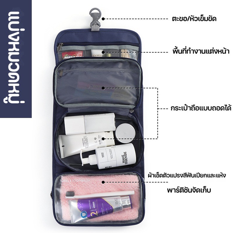พร้อมส่ง 3-IN-1 กระเป๋าแขวนในห้องน้ำ ถอดออกได้ แขวนได้ค่ะ มันสะดวกมาก ที่จะอาบน้ำ เหมาะสําหรับการเดินทาง