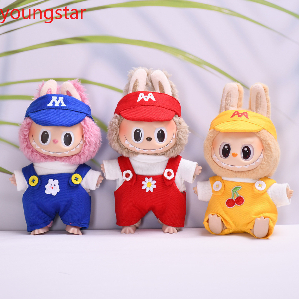 [เสื้อผ้าเท่านั้น] สําหรับ 17 ซม. เสื้อผ้า labu หมวกเอี๊ยมดอกไม้เล็กๆ Labubu เสื้อผ้าเด็ก ตุ๊กตาอุปกรณ์เสริมน่ารักตกแต่งผ้าเล็กๆ