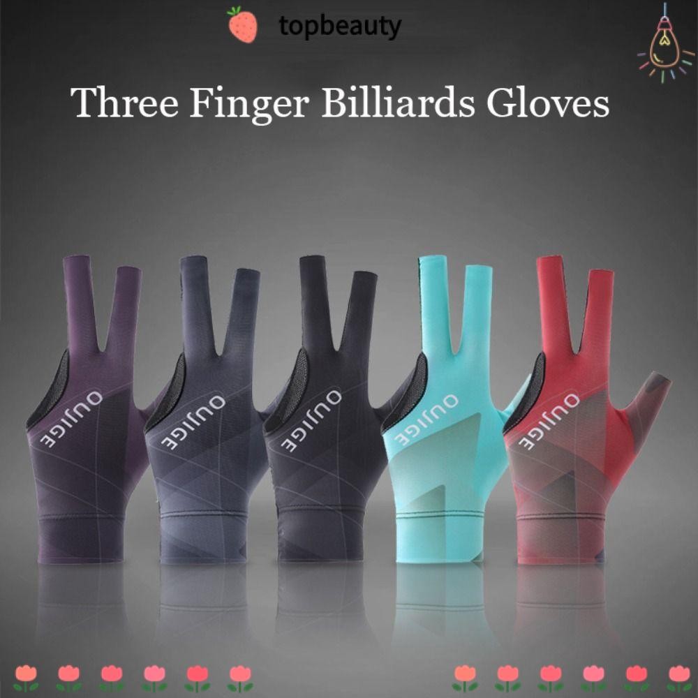 ท็อปบิวตี้ ถุงมือสนุ๊กเกอร์, สามนิ้วซ้ายขวามือถุงมือบิลเลียด, ถุงมือฝึกกันลื่นยืดหยุ่นระบายอากาศอุปกรณ์ออกกําลังกาย