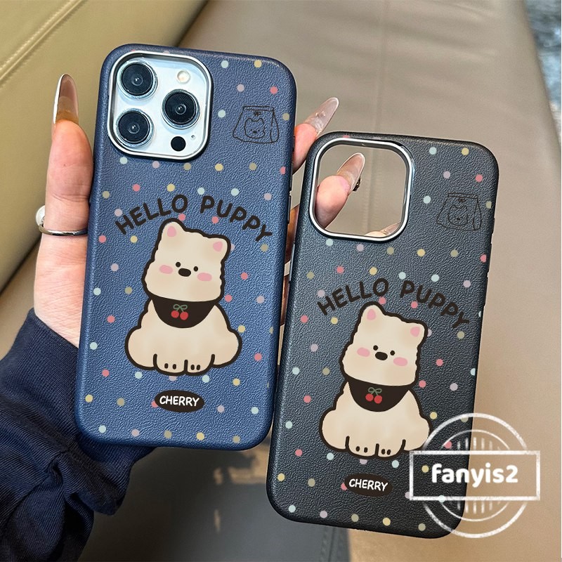 SAMSUNG สําหรับSamsung A07 A17 A16 A06 A14 A15 A05s A12 A13 A35 A55 A50 A50s A54 A04 A34 A33 A30s A53 A51 A11 A03s A02 ฝาครอบหนังกรณีลูกสุนัขหรูหราปลอกหนัง