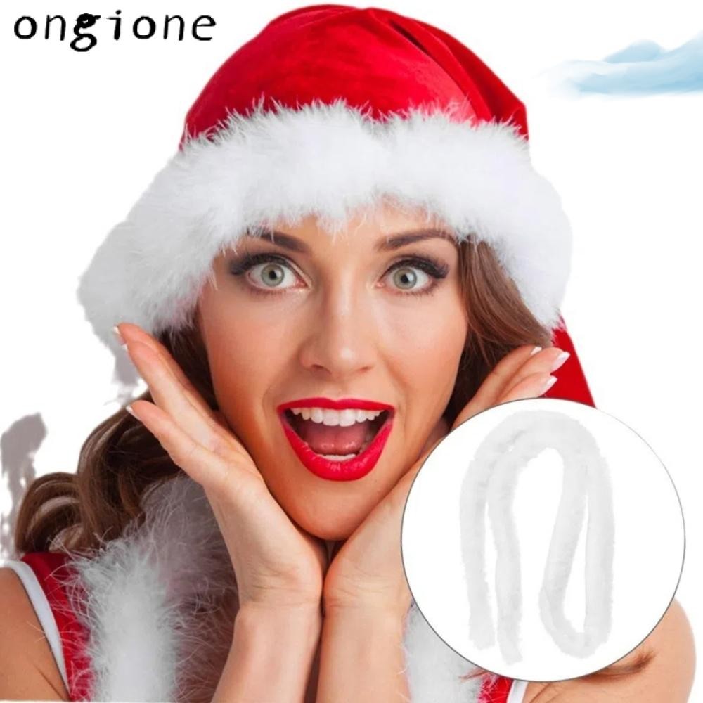 Ongione ประดิษฐ์ Plush ริบบิ้นตกแต่ง, 1.5/5M กระโปรงต้นคริสต์มาส Faux Fur ริบบิ้นเทป, Handmade ขนสัตว์ตกแต่งบ้าน DIY เครื่องแต่งกายเย็บ Tops Fluffy Trim Merry Christmas