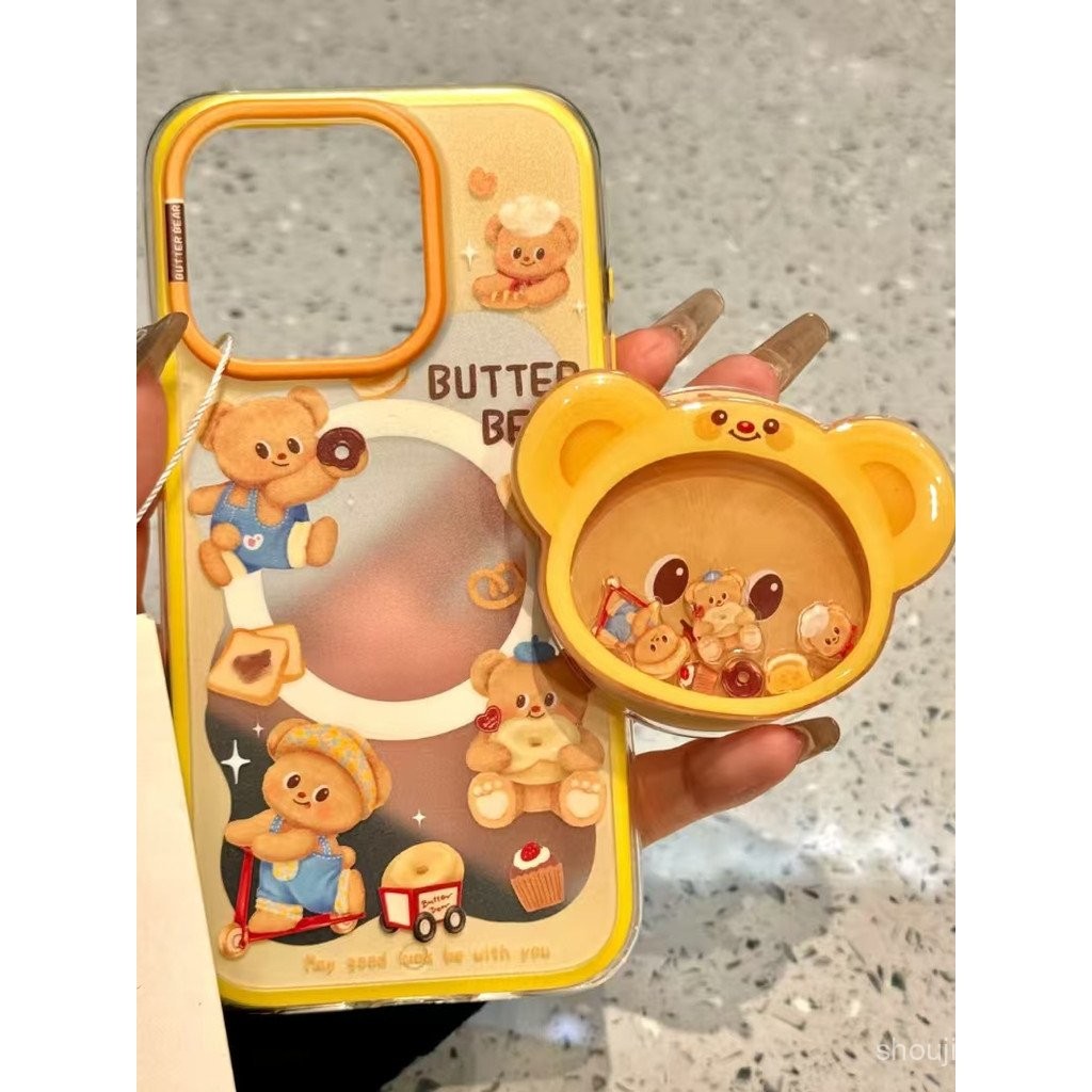 น่ารัก INS Butter Bear Shake Music เคสมือถือสำหรับแอปเปิ้ล16/15PM iphone13รุ่นใหม่14หญิงอินเทรนด์ fljm