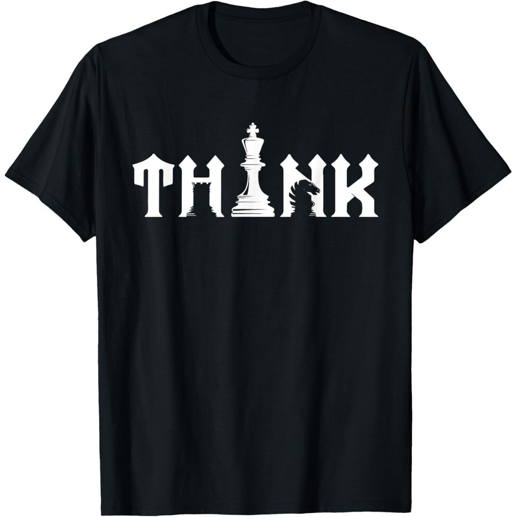 Think Retro Vintage Chess Pieces Player Chess Lover เสื้อยืด