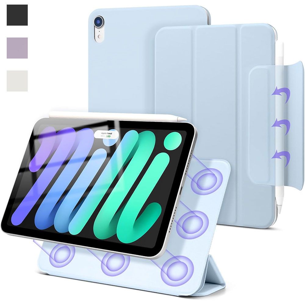 เคสแม่เหล็กที่แข็งแกร่งสําหรับ iPad Mini 7 2024, หนังพลิกขาตั้ง Trifold น้ําหนักเบาบาง, การนอนหลับอัตโนมัติ/Wake, สมาร์ท Folio สําหรับ iPad Mini 7th Generation 8.3 นิ้ว 2024/ Mini 6th Gen 2021