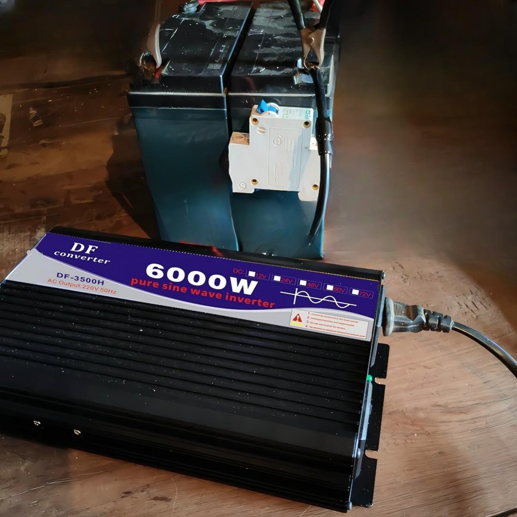 DF6000W อินเวอร์เตอร์  รุ่น12v 24v to 220v ตัวแปลงไฟDC เป็น AC pure sine wave inverter โรงงานขายตรง