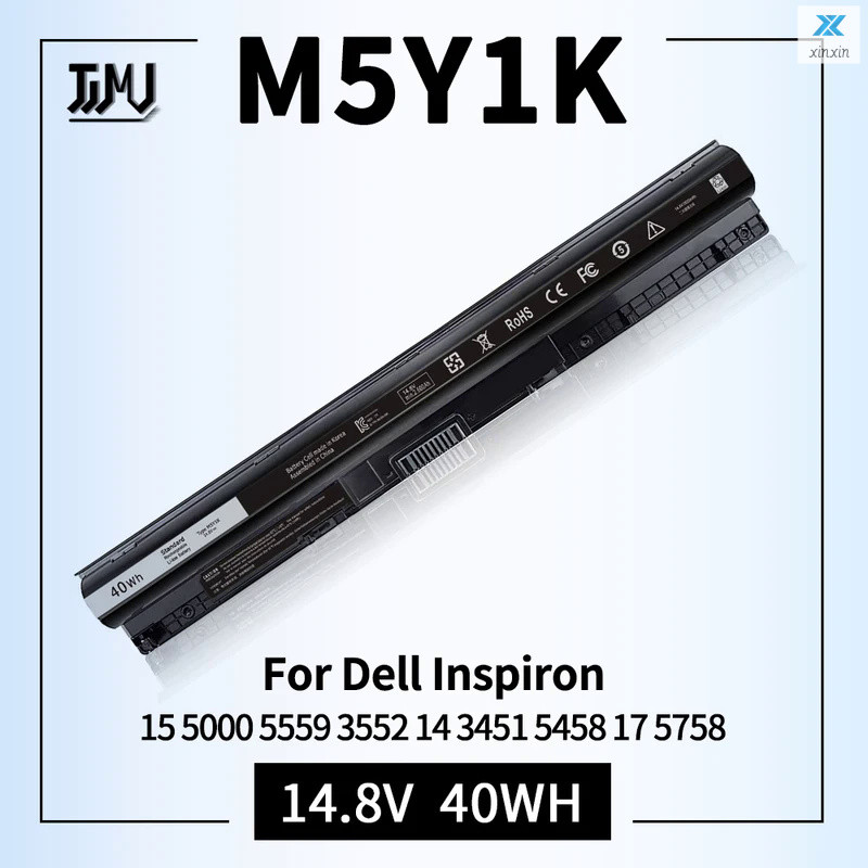 M5Y1K 14.8V แบตเตอรี่สำหรับ Dell Inspiron 14 15 17 5000 3000 Series 5559 3451 3558 3567 5755 5756 54