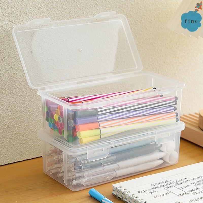 [FI] 1 ชิ้นกล่องดินสอกล่องวัสดุ PP โปร่งใสกล่องดินสอกระเป๋าเครื่องเขียนโรงเรียนกล่องดินสออุปกรณ์เก็บดินสอ GOOD