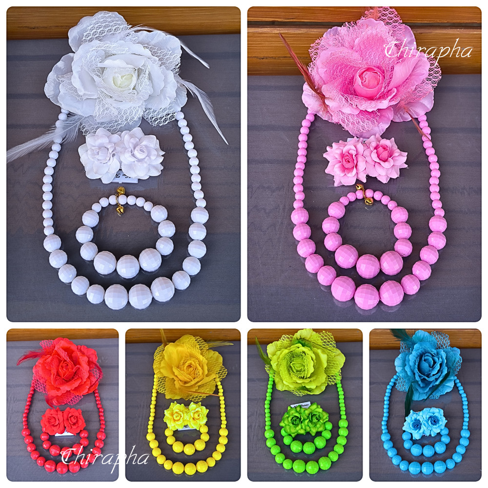 ชุดเครื่องประดับทองกวาว กิ๊บดอกขนนก (1 เซตมี 4 ชิ้น)