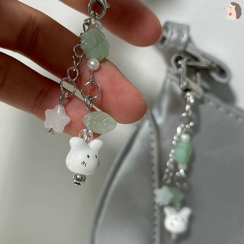 [IN] Y2k โทรศัพท์ Ch จี้ Lucky Clover กระต่ายสายโซ่เชือกเส้นเล็กสําหรับกระเป๋าโทรศัพท์ Charm อุปกรณ์เสริม TH