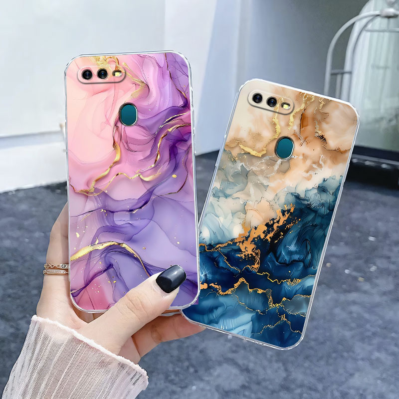 สําหรับoppo A12 A5 AX5 A3S A12E A7N AX7 A5S AX5Sกรณีหรูหราเคสโทรศัพท์สําหรับOPPO A12 AX5Sหินอ่อนผีเส
