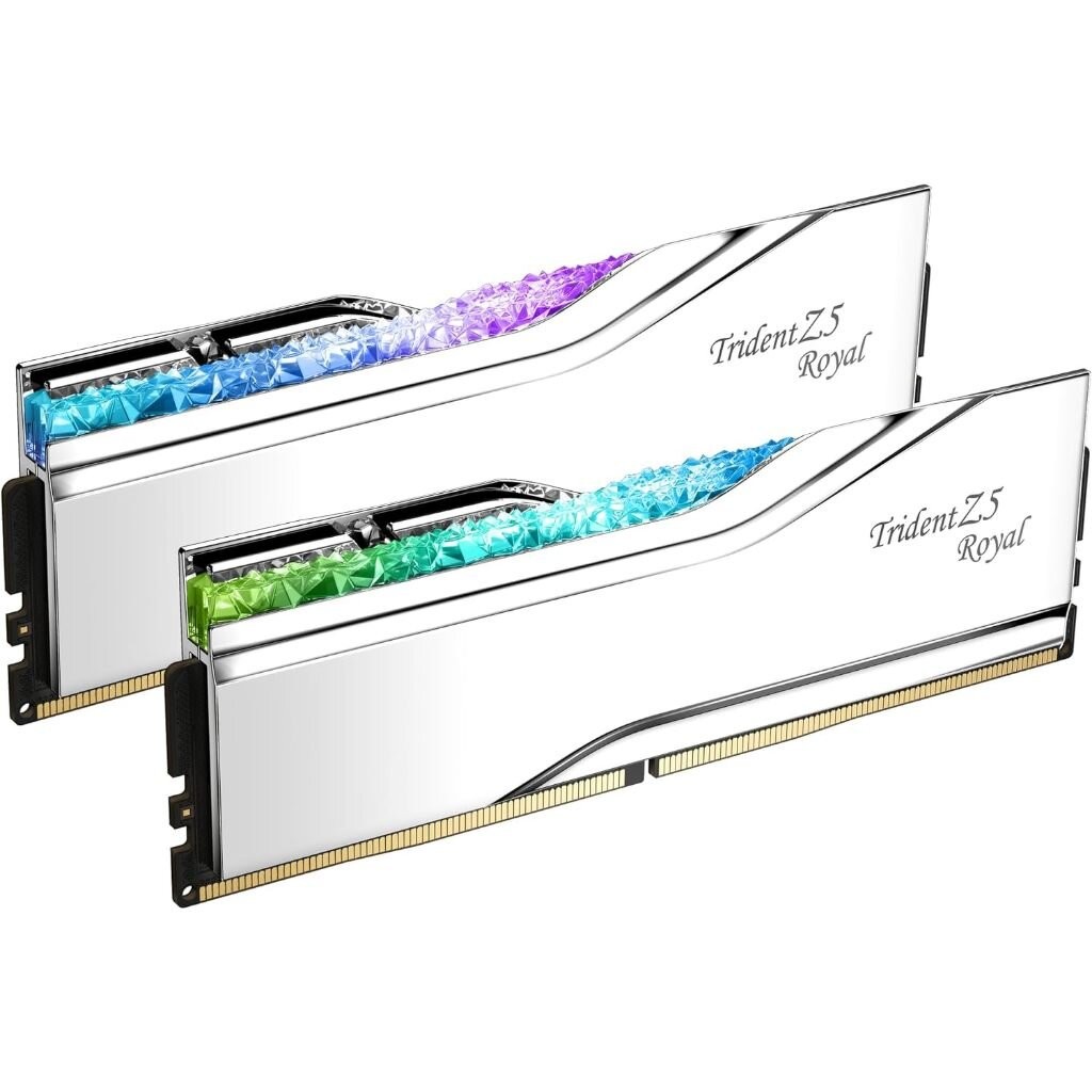 G.SKILL Trident Z5 Royal DDR5 Silver 96GB/6400Mhz (2x48GB) F5-6400J3239F48GX2-TR5S For Intel XMP CL3