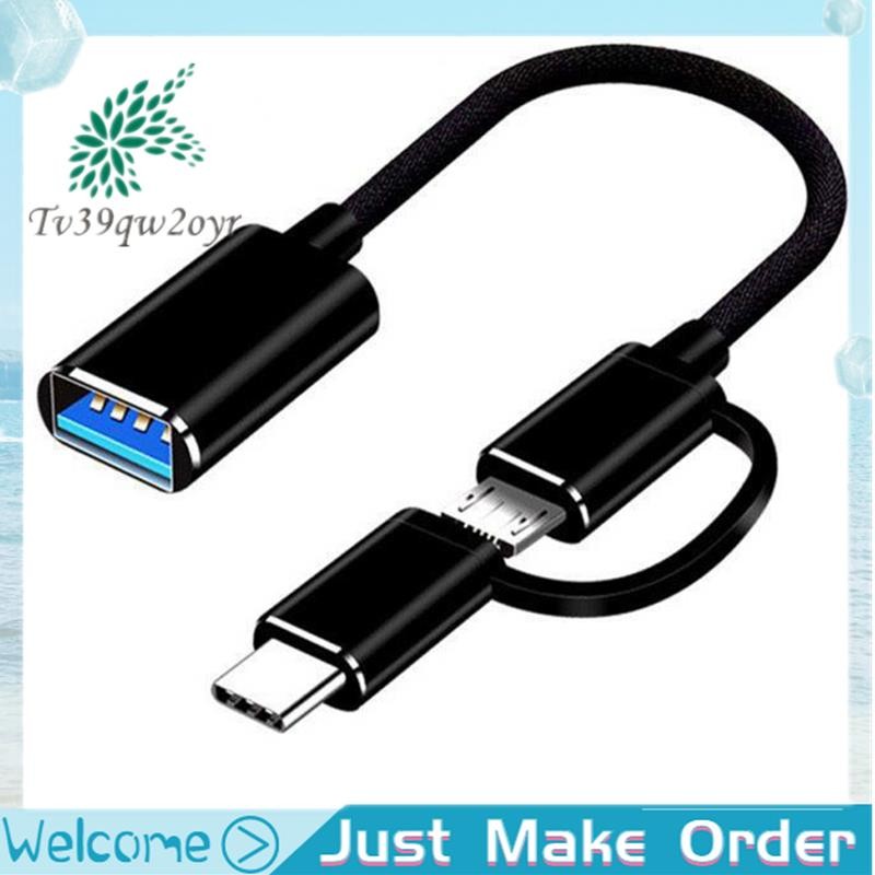 Tv39qw2oyr2 In 1 USB 3.0 OTG Adapter Cable Type-C Micro-USB to USB 3.0 Interface Converter สําหรับสา