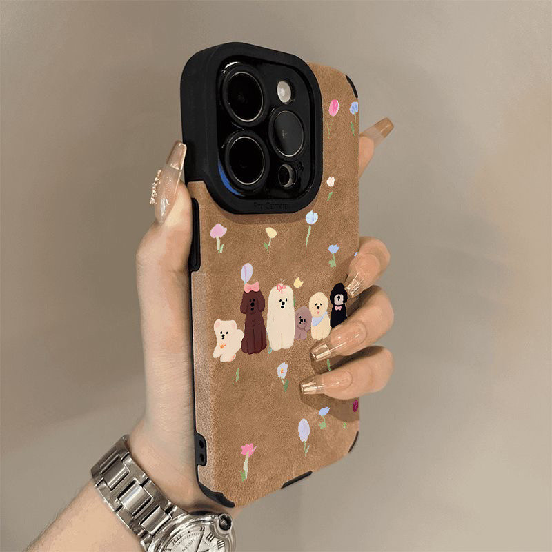 คอลเลกชันสุนัขน่ารัก เหมาะสําหรับ ไอโฟน16/15โปรแม็กซ์ เคสโทรศัพท์หนังนิ่ม 14/13/12 ชุดยางนุ่ม