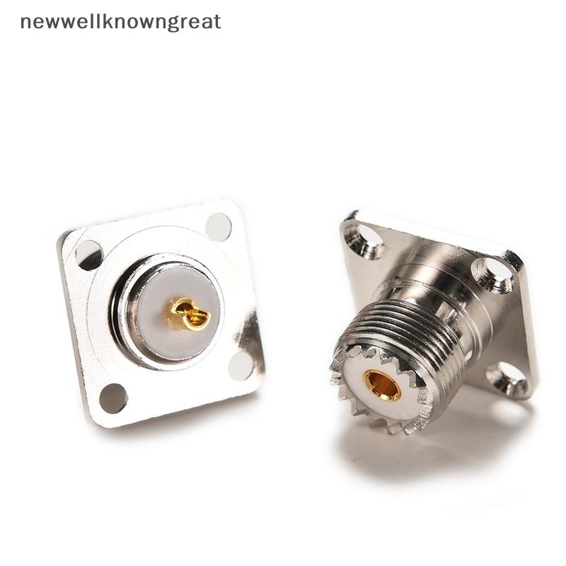 Newwellknowngreat 1X Connector SO239 UHF แจ็คหญิง 4 รู 25 มม.หน้าแปลนบัดกรีแผงติดตั้ง CAD