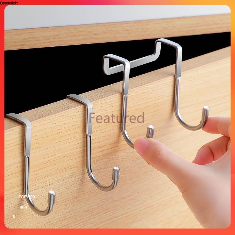 Featured ตะขอสแตนเลสช่องว่างลิ้นชักไม่มีการเจาะไม่ติดประตูตู้ตะขอห้องครัวหอพักรับน้ำหนักสูงตะขอรูปตัว S