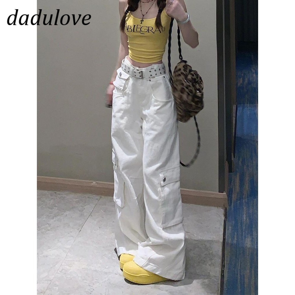 DaDulove2026 กางเกงคาร์โก้เอวสูง ทรงหลวมสไตล์ Y2K Streetwear ผ้าฝ้ายคุณภาพดี ใส่เที่ยวสบายๆ