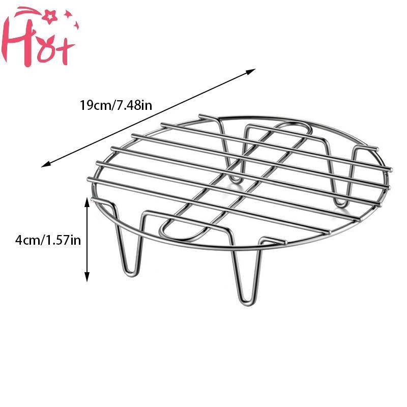 Ge เครื่องครัวสแตนเลส Steamer Rack ทําอาหารเบเกอรี่หม้อขาตั้ง Airfryer ย่างอุปกรณ์อาหารห้องครัวชั้นนึ่ง Square - รูปที่ 3