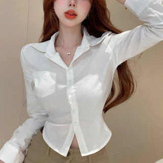 เสื้อเชิ้ตสีขาว ดีไซน์เล็กน้อย สวยเก๋ เหมาะกับทุกโอกาส