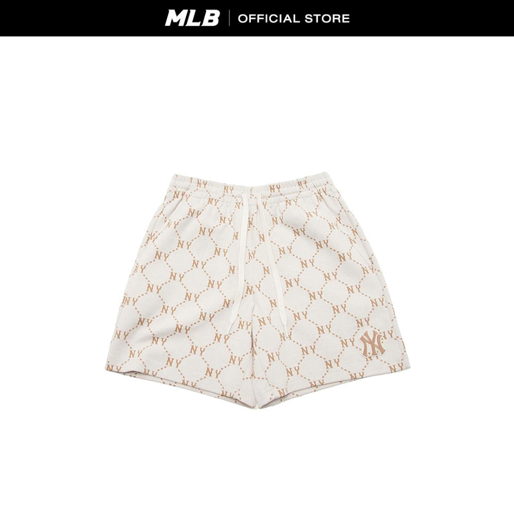 MLB กางเกงขาสั้น Unisex Jacquard Dia Monogram รุ่น 3ASPM0343 50CRS สีครีม