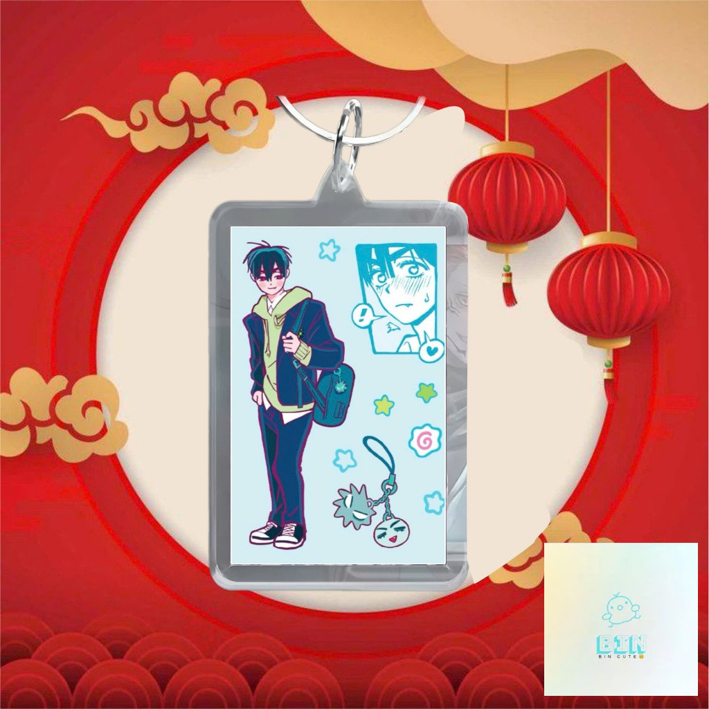 Ivan alien stage พวงกุญแจสี่เหลี่ยมโปร่งใสพิมพ์ลายขอ - Bin