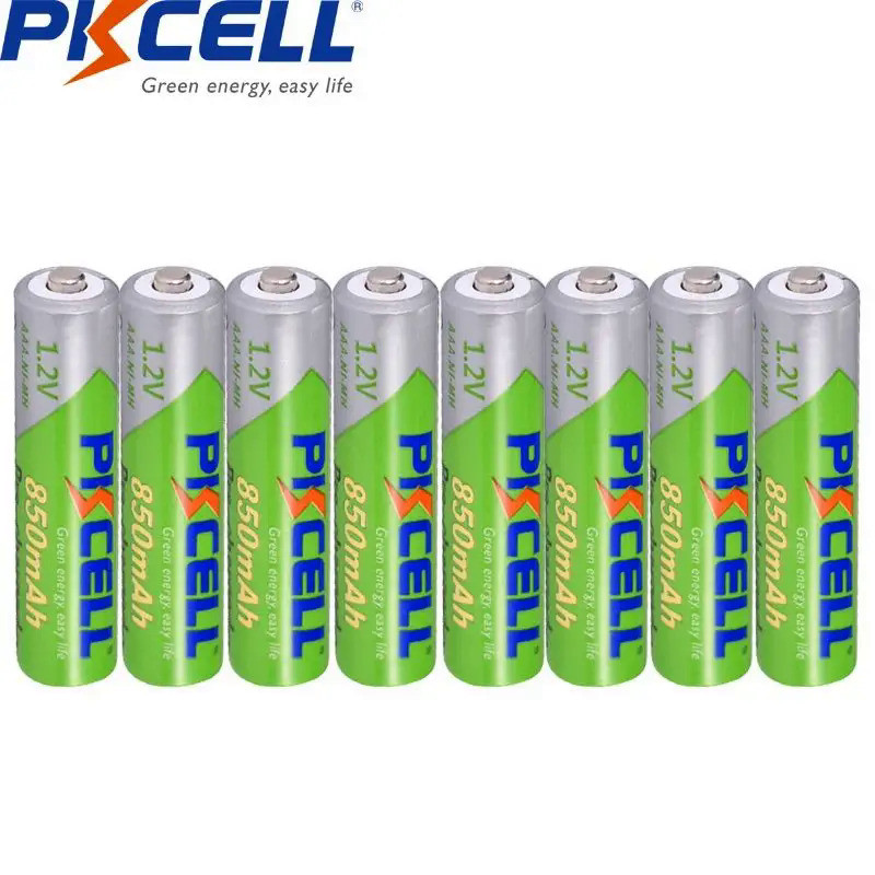 8Pcs*PKCELL 1.2V AAA Battery 850mAh NI-MH 3A Rechargeable Batteries Low Self Discharge Precharge Rec