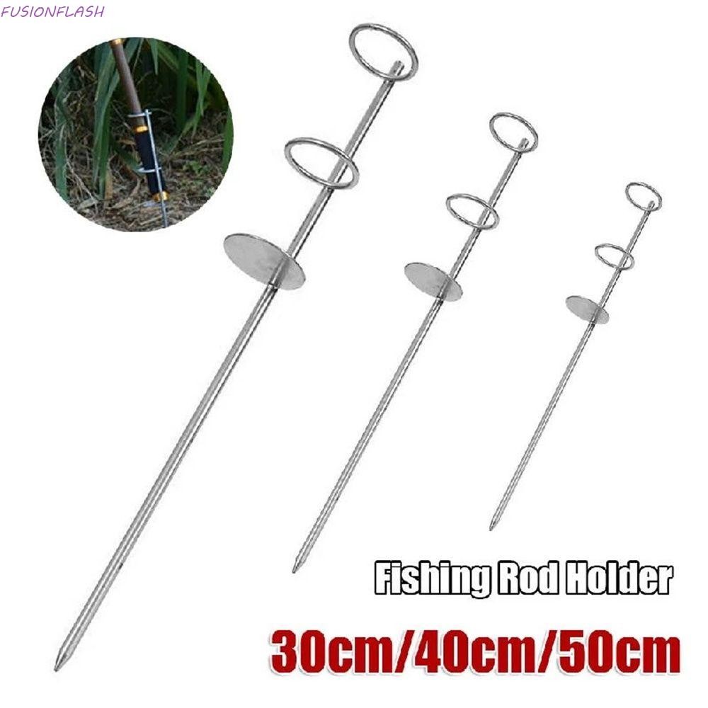 Fusionflash ที่วางคันเบ็ด ขาตั้ง 30/40/50 ซม. เครื่องมือตกปลาแบบพกพา Ground Spike อุปกรณ์เสริม Ground Rod Holder