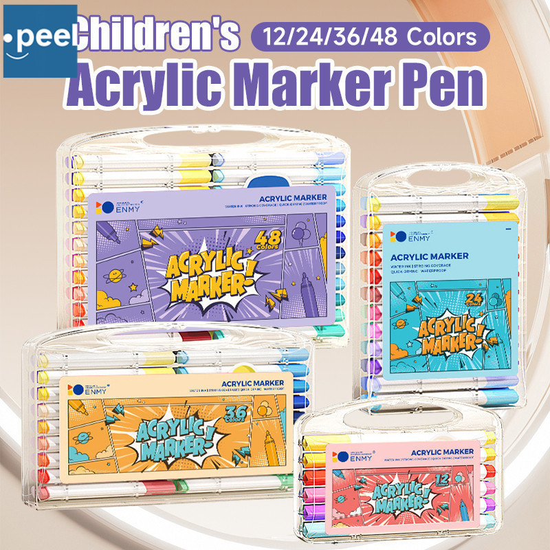 【Ohayo ของแท้】ปากกาอะคริลิค เครื่องหมาย 12/24/36/48/60/80สี Acrylic marker penสามารถเขียนบนแก้ว พลาส