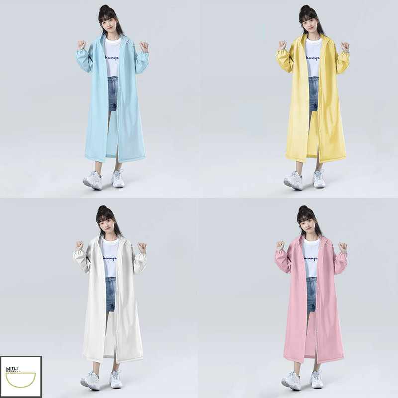 MITI4 เสื้อกันฝน เสื้อกันฝนแฟชั่น เสื้อกันฝนผู้ใหญ่ เสื้อกันฝนเดินป่า เสื้อคลุมกันฝน EVA กันน้ำ หนา แบบพกพา 8แบบ MITI196 - รูปที่ 4