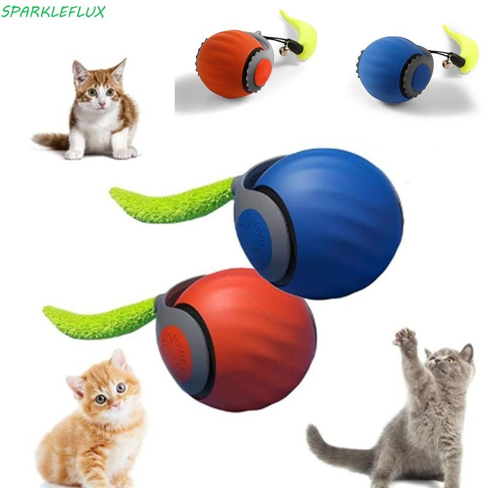 Sparkleflux Cat Interactive Ball, Gravity Sensor สมาร์ทของเล่นสัตว์เลี้ยง,แบบพกพายืดหยุ่นอัตโนมัติค่าเฉลี่ยกับ Faux Tail สัตว์เลี้ยง Eletronic สมาร์ท Ball Self Hi