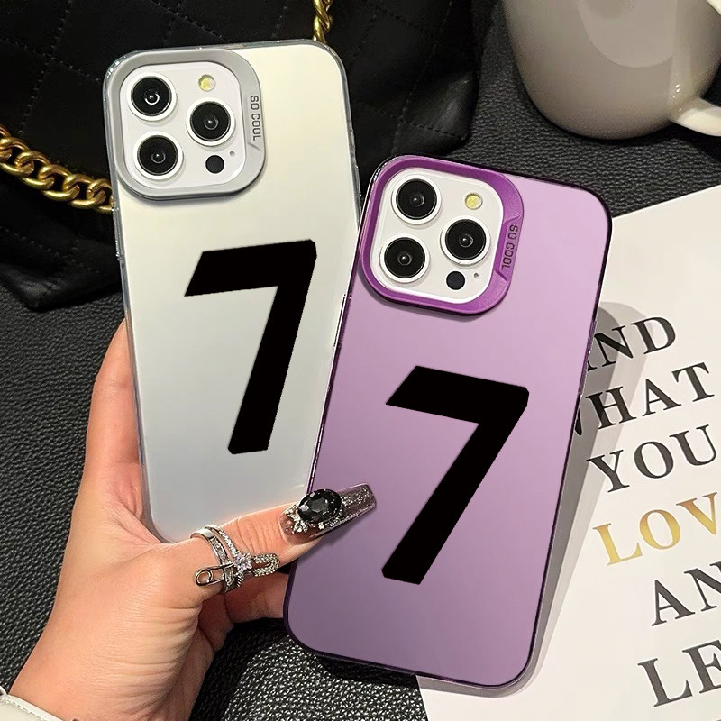🔥COD🔥เคส iphone 11 13 12 14 15 16 Pro MAX 14 15 16 Plus XR XSMAX 7Plus แฟชั่นหมายเลข 7 ซิลิโคนกันกระแทกเคสโทรศัพท์