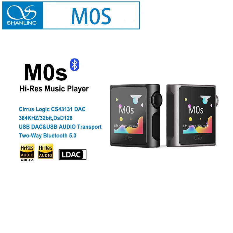 Shanling M0S Mini HiFi เครื่องเล่นเพลง MP3 CS43131 USB DAC AMP บลูทูธสองทาง 5.0 LDAC/aptX/AAC/SBC เส