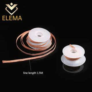 Desoldering Braid Solder Remover Wick Wire เชื่อมดีบุก Sucker สายตะกั่วสายไฟ Flux ซ่อมเครื่องมือ 1.5/2/2.5 มม./3 มม./3.5 มม.Length1.5M