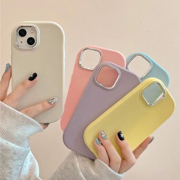 เคสโทรศัพท์ซิลิโคน for iPhone 15 14 12 17 Promax Air 13 11 16 11 Pro Max 7 8 14 Plus XR XS MAX เคสโทรศัพท์มือถือชุบโลหะ
