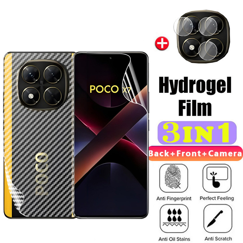 Xiaomi Poco X8 X7 Pro 5G 2024 ฟิล์มไฮโดรเจลป้องกันหน้าจอนุ่มกล้องเลนส์ฝาครอบฟิล์มใสบน Mi POCOX8Pro X