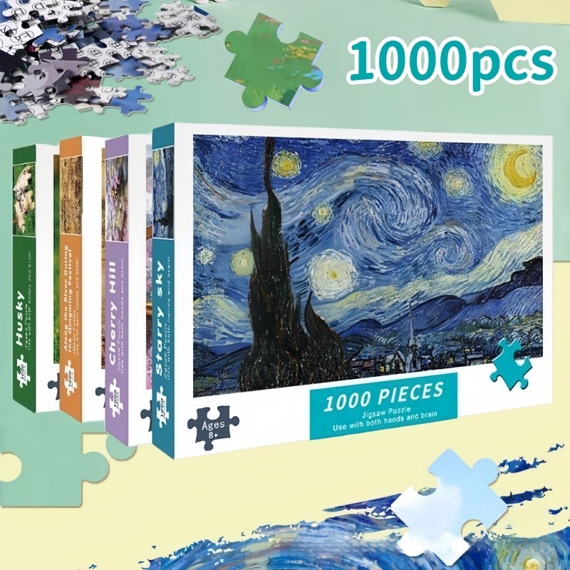 จิ๊กซอว์ 1000 ชิ้น จิ๊กซอว์ไม้ จิ๊กซอว์ปริศนา ของเล่นฝึกสมาธิ หลากหลายสไตล์ สำหรับเด็กและผู้ใหญ่