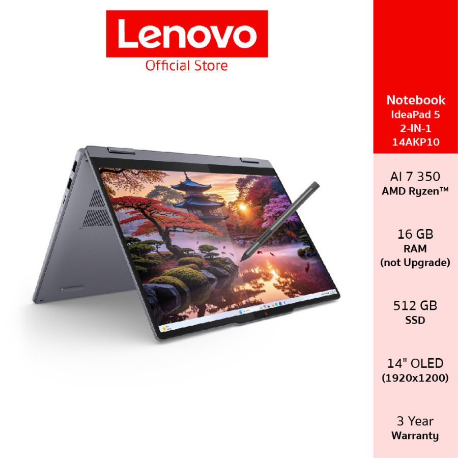 Lenovo IdeaPad 5 2-IN-1 14AKP10(83KT000XTA)Notebook Ryzen AI 7 350 16GB SSD 512GB 14" OLED Pen & Tou