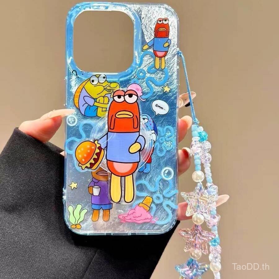 เคสโทรศัพท์ที่เข้ากันได้กับ iPhone 7 8 X XS XR XSMAX 11 12 13 14 15 16 Pro Max Plus เคสฟองน้ำปลาตัวตลกแบบเต็มครอบคลุม เคสนุ่มกันกระแทก เคสป้องกัน D8SL