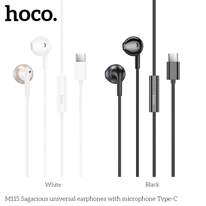 Hoco M115 หูฟัง Type-C แบบอินเอียร์ พร้อมไมโครโฟน เสียบแล้วใช้งานได้เลย สายแบนไม่พันกัน - รูปที่ 2